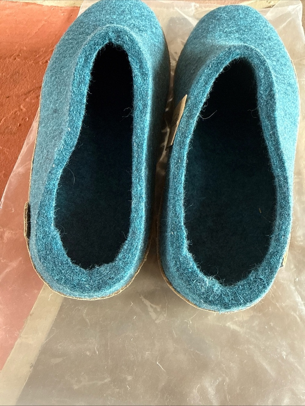 Glerups Unisex Felt Slip-on Leather Sole Blue Size 41 W10/M8 NWOB 100% Wool - Picture 4 of 9